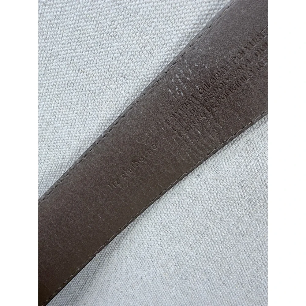 Liz Claiborne Brown Faux Leather Belt Braided Silver Buckle M Brown Boho Classic
